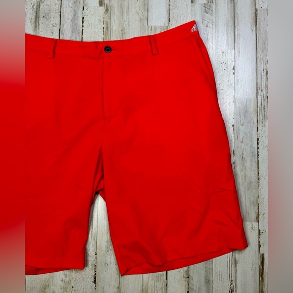 Adidas Golf Shorts Mens 40 Orange Performance Flat Front Casual - Picture 2 of 9